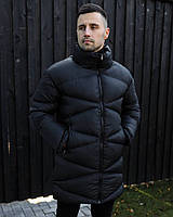 Куртка зимняя теплая удлиненная Бофорт черная высокое качество