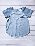 Блузка жіноча джинсова з коротким рукавом Salsa Блакитна, фото 3