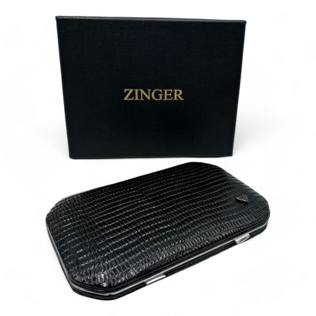 Манікюрний набір Zinger преміальної якості унісекс, 10 інструментів у футлярі та натуральної шкіри.