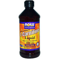 Карнітин NOW Foods L-Carnitine Liquid 3000 mg 473 ml 31 servings Citrus SN, код: 7518413