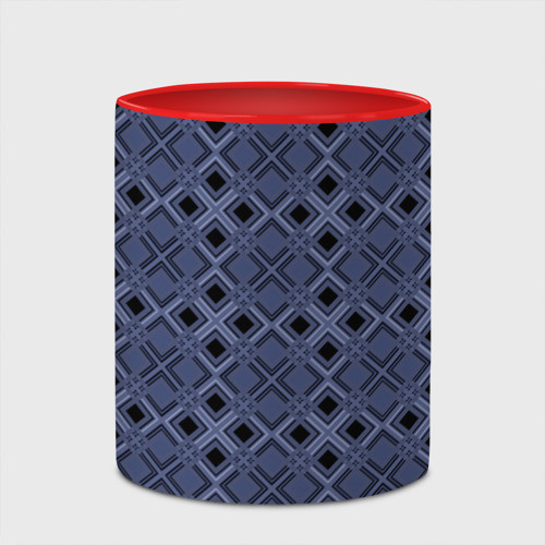 Кружка з принтом  «Геометричний візерунок у чорно-синих тонах» (колір чашки на вибір)