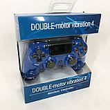 Джойстик DOUBLESHOCK для PS 4, бездротовий ігровий геймпад PS4/PC акумуляторний джойстик. VA-743 Колір синій, фото 4