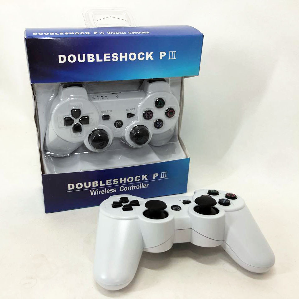 Бездротовий ігровий геймпад Doubleshock PS3/PC акумуляторний джойстик з функцією вібрації. KV-812 Колір: білий