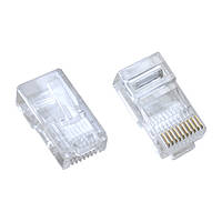 Конектор мережевий Lucom FreeEnd-RJ50 10pin конектор 10P10C Round (1шт) прозорий (62.01.3183) OE, код: 7455278