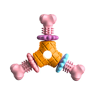 Жевательная игрушка для собак ChewJoy 1070 дентальная игрушка для зубов и десен, розовый с оранжевым