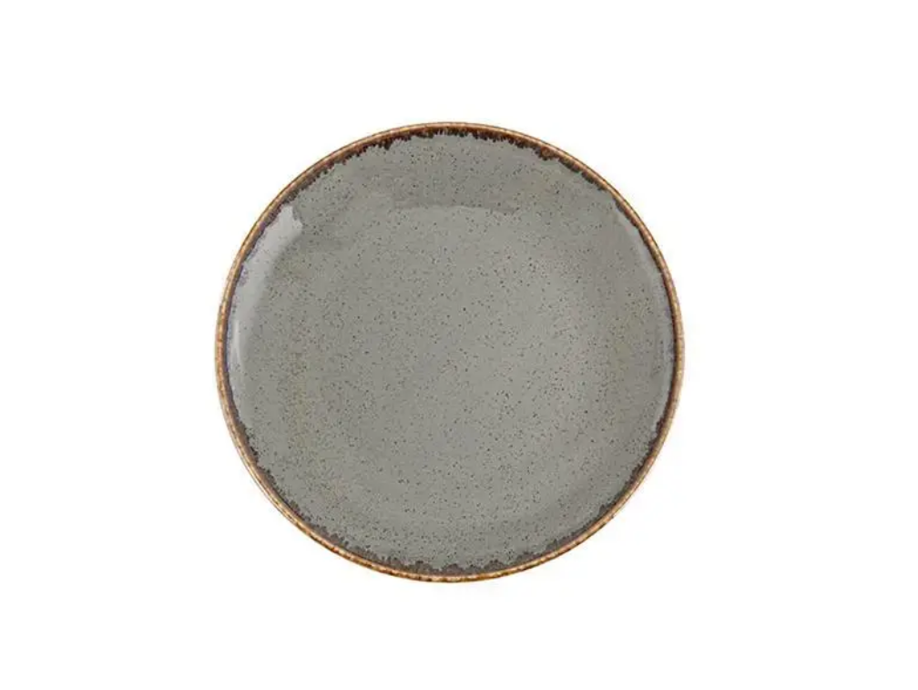 Тарілка дрібна кругла Dark Grey порцелянова Porland 180 мм 187618/DG