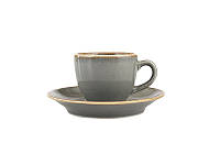 Porland 212109/DG Набор чашка 80мл с блюдцем 12см для кофе Dark Grey фарфор