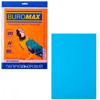 Папір офісний BuroMAX А4 80 г/м2 (50 аркушів) BM2721350-30 Intensiv світло-синій 636385 G-Rich