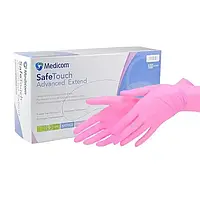 Нитриловые перчатки Medicom SafeTouch Pink, 100 шт, Розовые, размер M