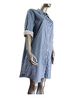 Фланелевая Туника - платье р. 48 женская голубая