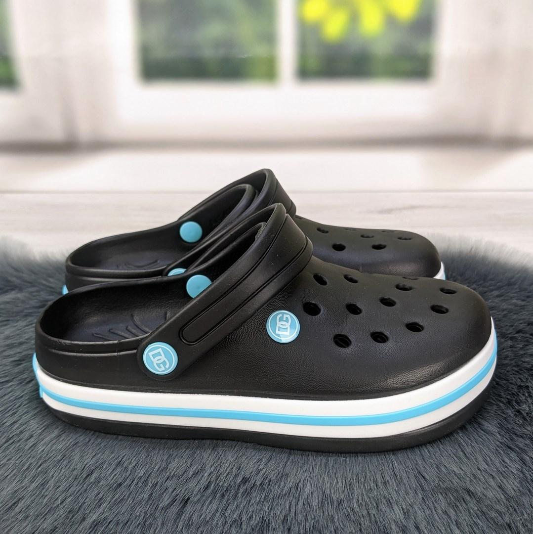 Сабо крокси жіночі піна чорні з бірюзовим Даго Стиль 4399, фото 1