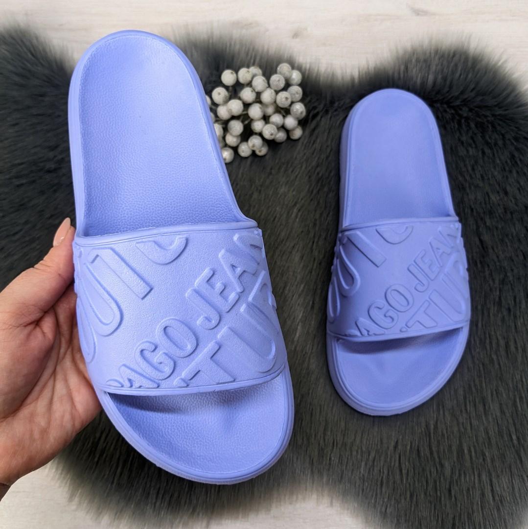 Шльопанці жіночі сланці пінкові блакитні (волошка) Даго Стиль 4045, фото 1