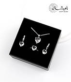 Комплект посрібних прикрас "Хрустальне Серце" — підвіска,сережки, 0925 проби EGYPT SILVER