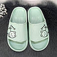 Шльопанці сланці жіночі піна м'ятні з котиком 4411, фото 4