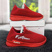 Мокасини кросівки для хлопчика червоні текстильні 1674