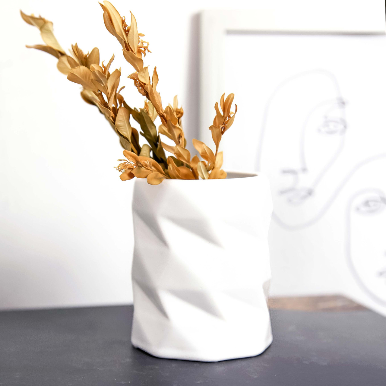 Ваза керамічна маленька для квітів REC-FACE Біла 9 см, фото 1