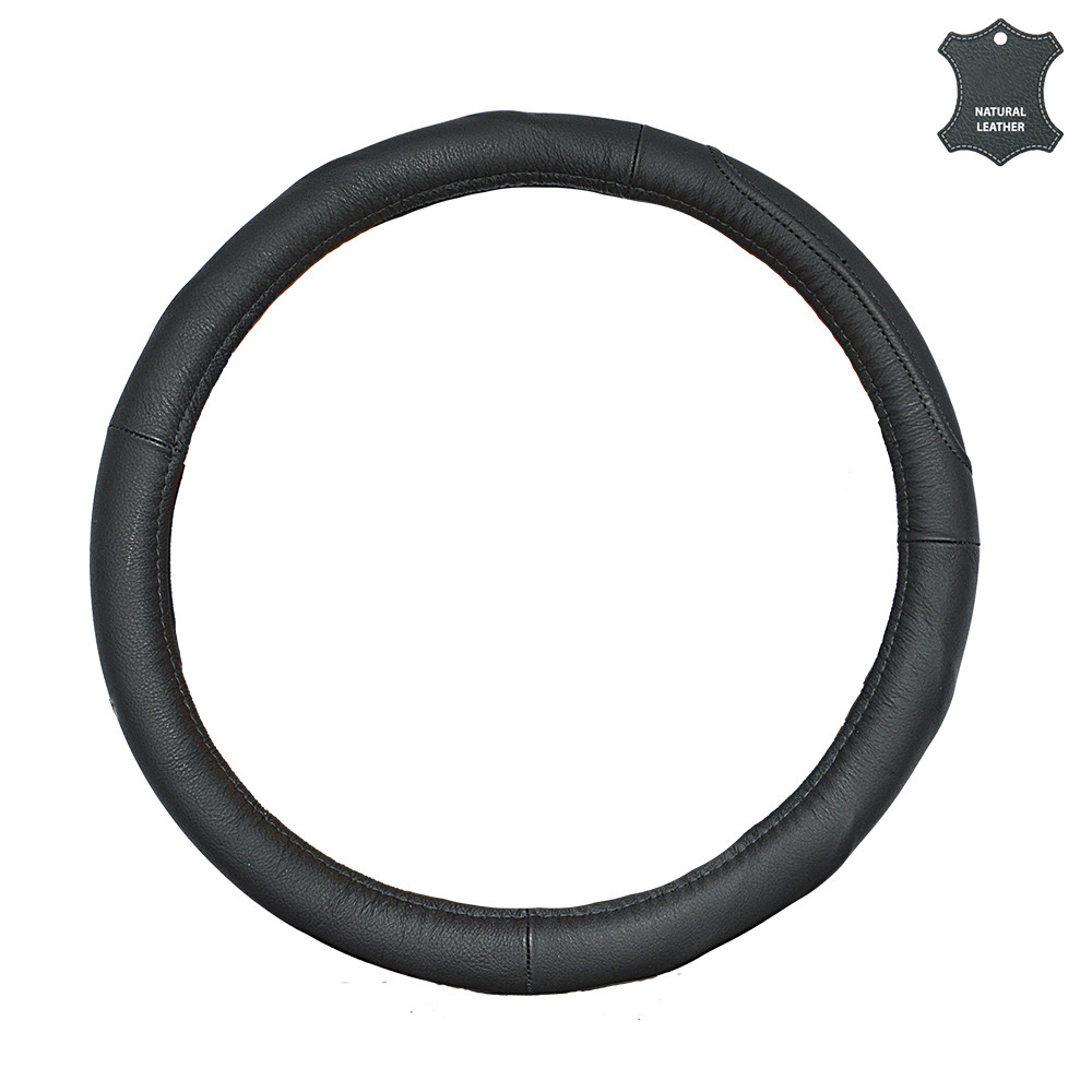 Чохол на кермо М шкіряний чорний з масажером Elegant Plus EL 105641, фото 1