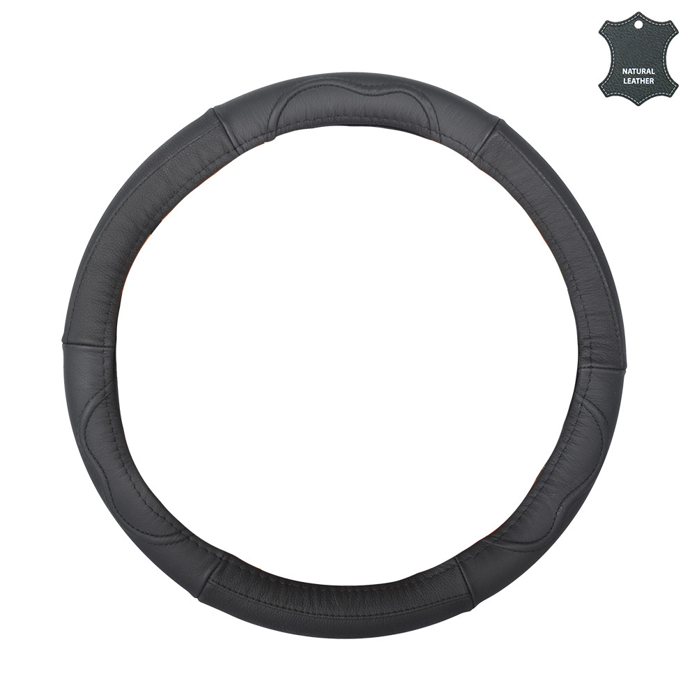 Чохол на кермо L шкіряний чорний Elegant Plus EL 105652