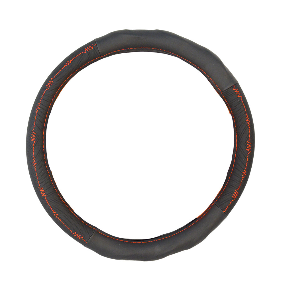 Чохол на кермо чорний з червоною ниткою розмір М Elegant Plus EL 105465