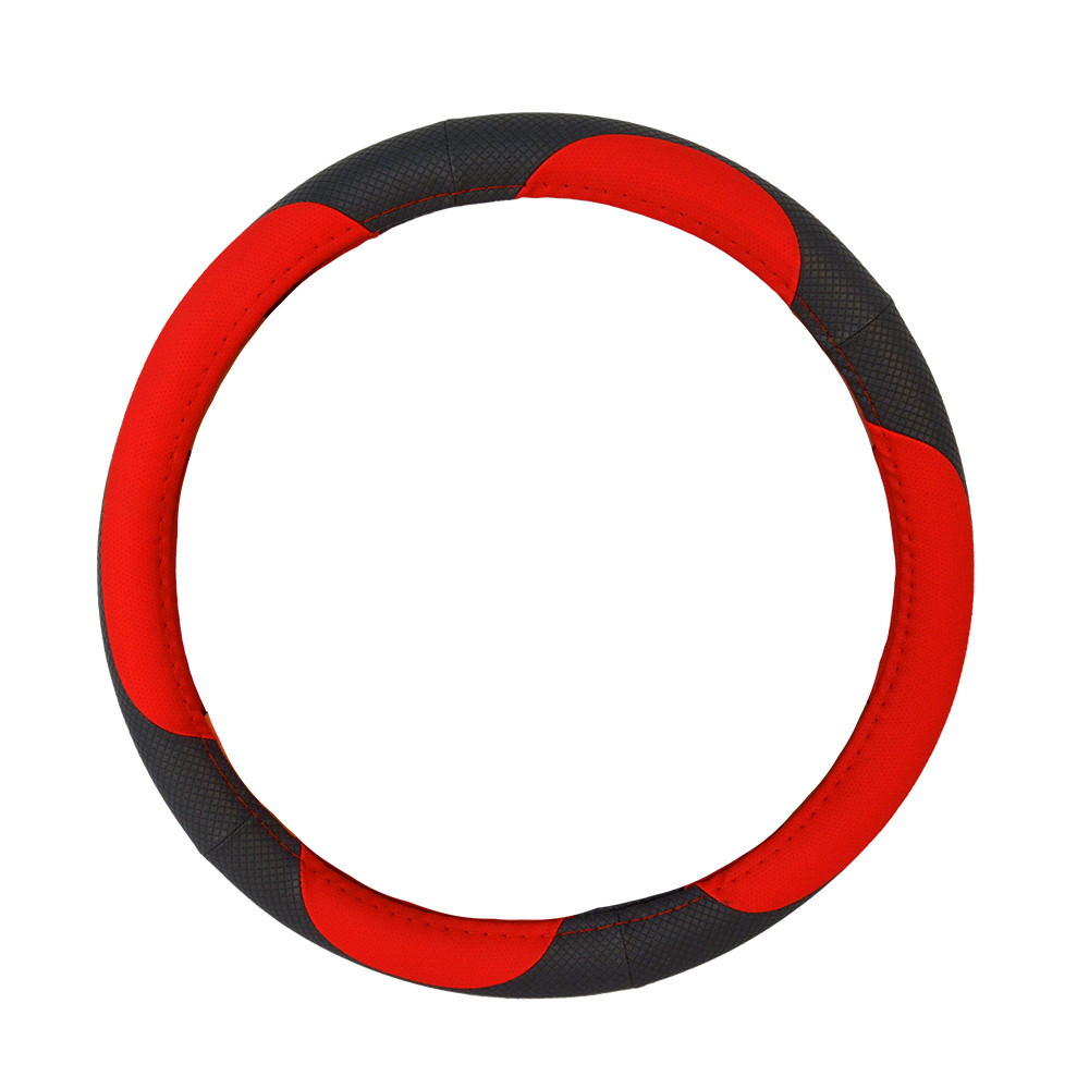 Чохол на кермо чорно-червоний розмір М Elegant Plus EL 105480, фото 1