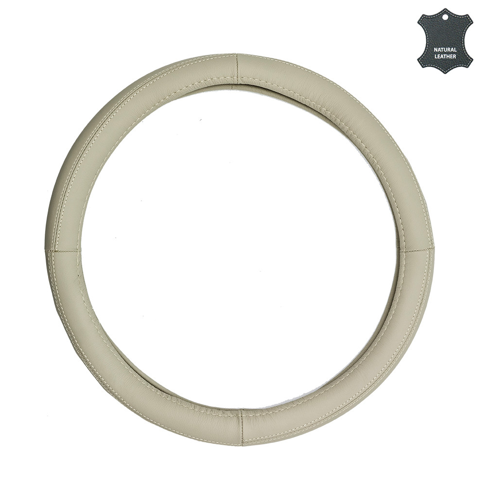 Чохол на кермо М шкіряний бежевий Elegant Plus EL 105691