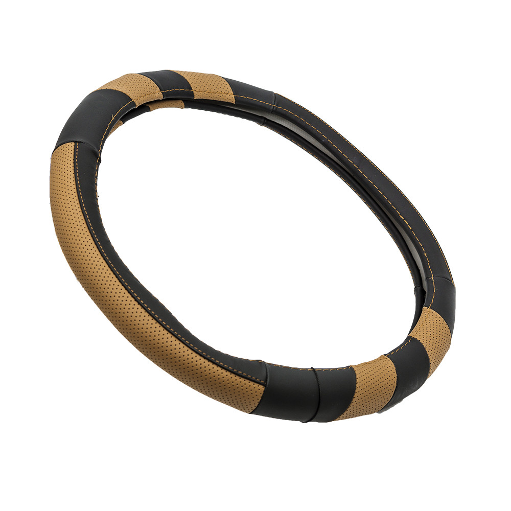 Чохол на кермо М шкіра чорний з коричневим Elegant Plus EL 105 741