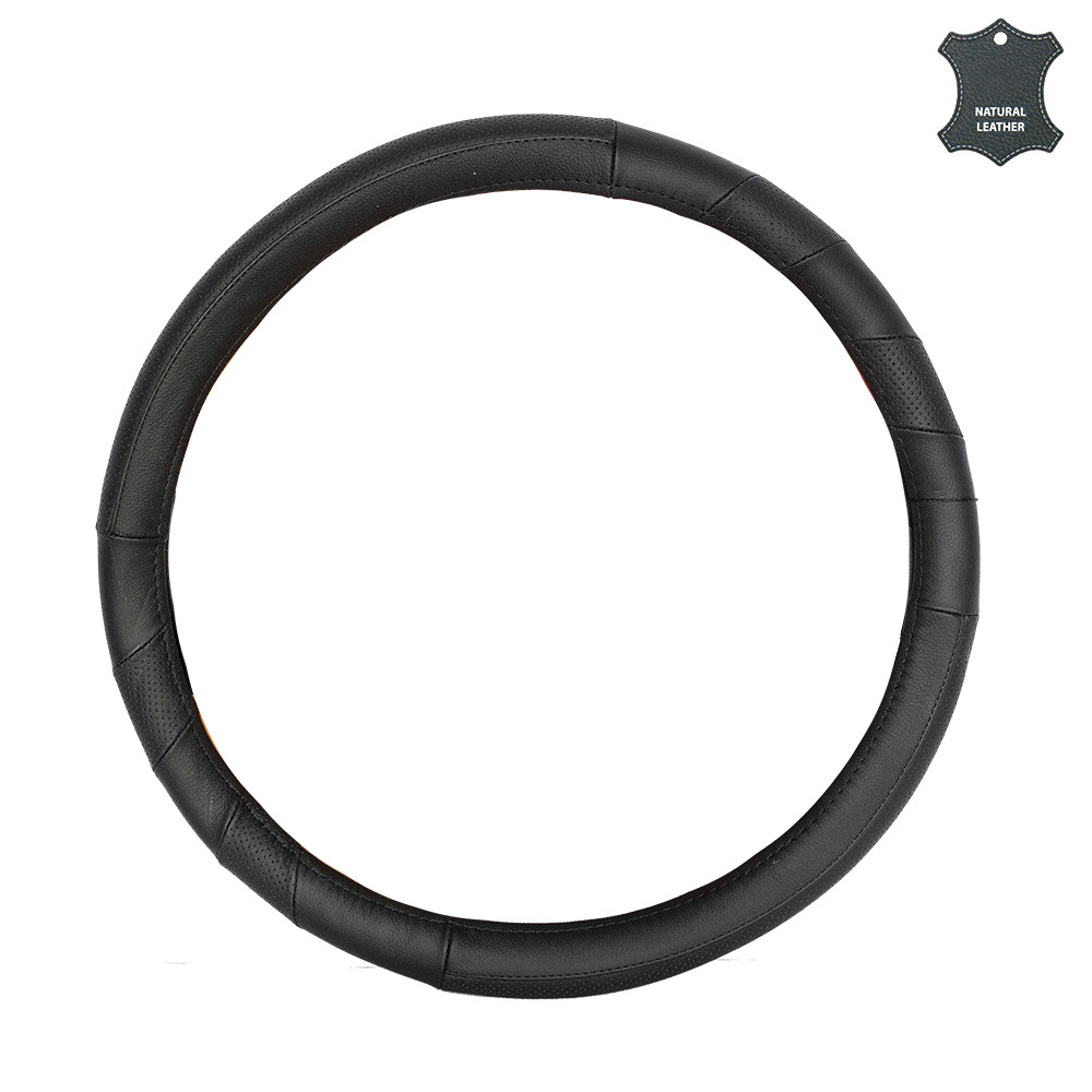 Чохол на кермо М чорний шкіряний Elegant Plus EL 105 751