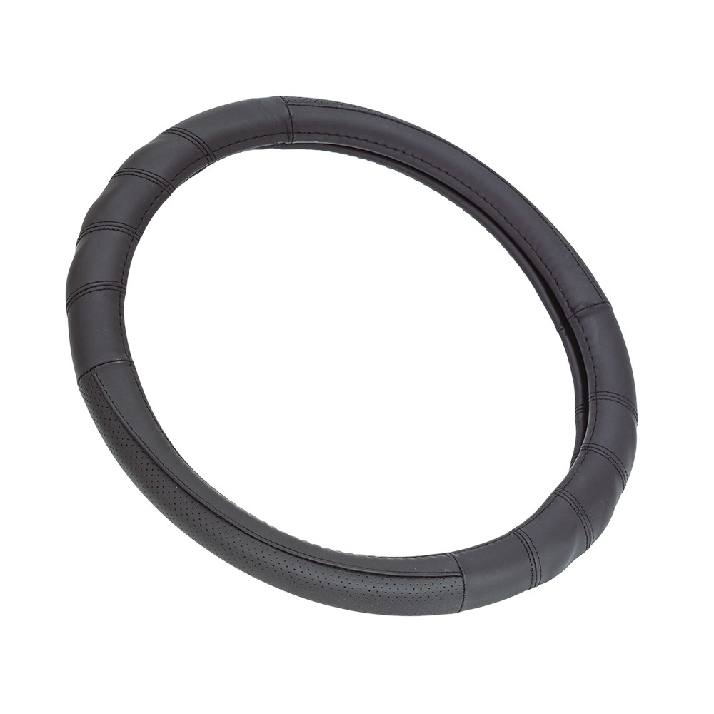 Чохол на кермо М чорний шкіряний Elegant Plus EL 105 761 з перфорацією