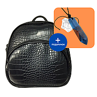 Женский городской рюкзак из экокожи MIC 36061, черный + подарок