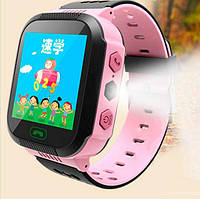 Детские смарт часы Smart Y21 яркий фонарик розовые УЦЕНКА!!!