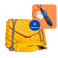 Женская сумочка из экокожи Serebro, желтая + подарок