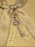 Золотой кулон ключик с циркониями 585 пробы