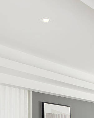 Вбудований точковий світильник білий металевий на 1 лампу GU10 9.3х2.5 см, фото 2