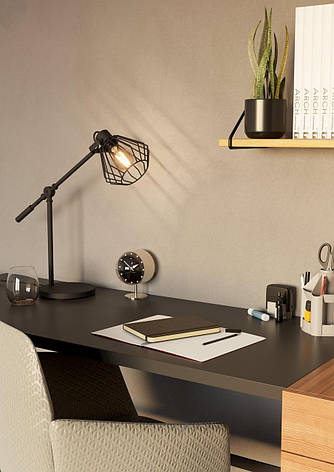 Настільна лампа металева чорна на 1 лампу Е27 56х47.5х18 см, фото 2