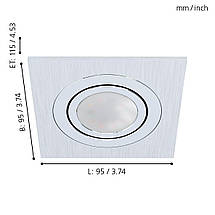 Точковий вбудований LED світильник 5Вт алюміній матовий алюмінієвий 9.5х9.5х11.5 см, фото 5