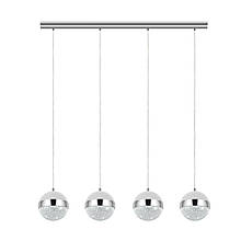 Підвісний світильник EGLO на кабелі 4 лампи G9 сталь/скло хром/білий 97.5х110 см