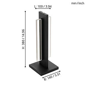 Настільна лампа LED module 3000K метал/пластик чорний 14х38 см, фото 2