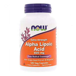 Альфа-ліпоєва кислота (Alpha-lipoic acid) 600 мг 120 капсул NOW-03045
