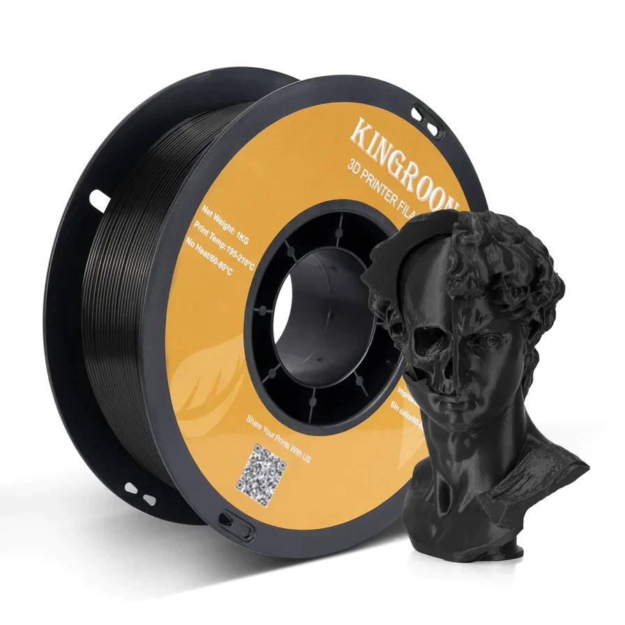 Пластик філамент для 3Д-друку Kingroon PA Nylon Carbon Fiber Black (YMX0212), 1.75мм, 1кг, Чорний