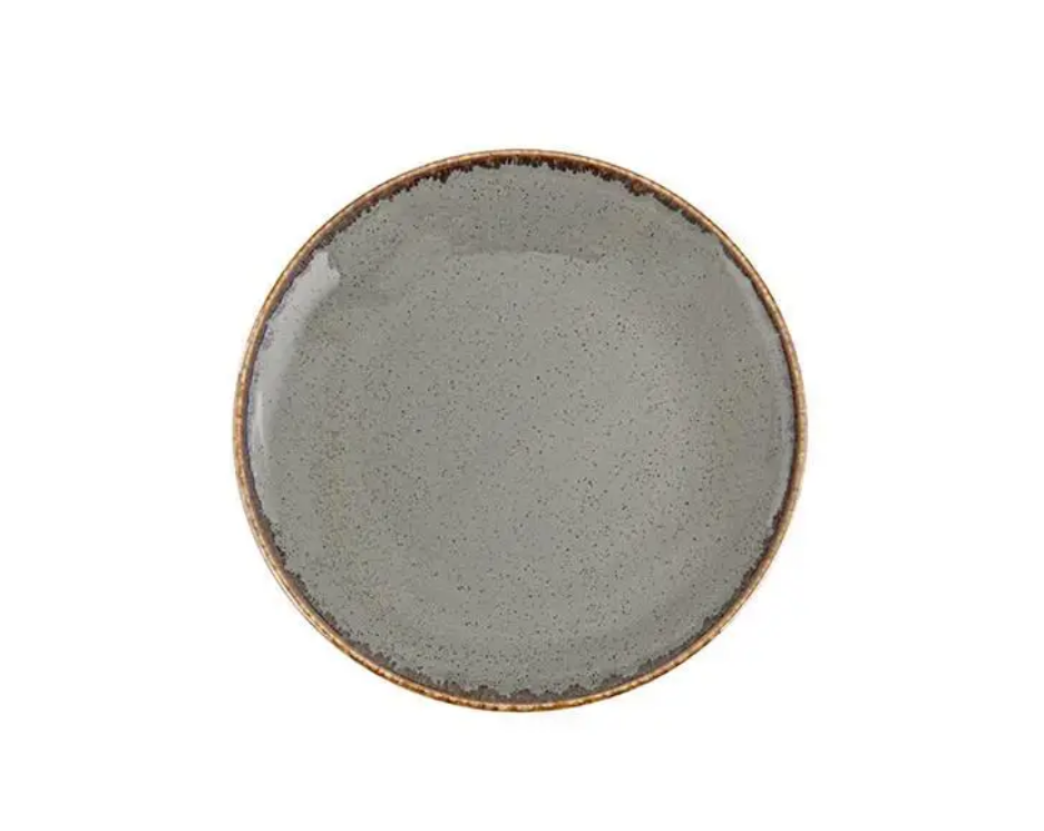Тарілка дрібна кругла Dark Grey порцелянова Porland 240мм 187624/DG
