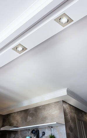 Точковий вбудований LED світильник алюмінієвий нікель 8.8х4.2 см, фото 2