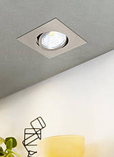 Точковий вбудований LED світильник алюмінієвий нікель 8.8х4.2 см, фото 3