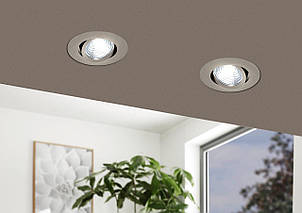 Точковий вбудований LED світильник алюмінієвий нікель 8.8х4.2 см, фото 2