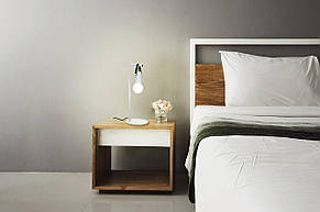 Настільна лампа металева біла без плафона на 1 лампу Е27 50.5х17 см, фото 2