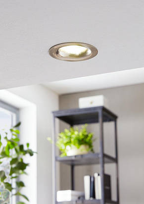 Точковий вбудований LED світильник алюмінієвий нікель 8.8х4.2 см, фото 2