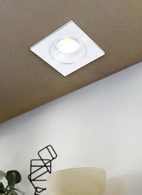 Точковий вбудований LED світильник 6Вт 4000К алюміній скло білий прозорий 8.8х8.8х5.2 см, фото 2