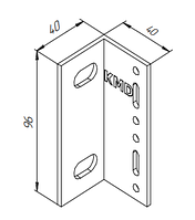 Кронштейн алюминиевый KMD L40*100*40MS без прищепки