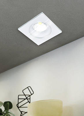 Точковий вбудований LED світильник 6Вт 2700К алюміній скло білий прозорий 8.8х8.8х5.2 см, фото 2