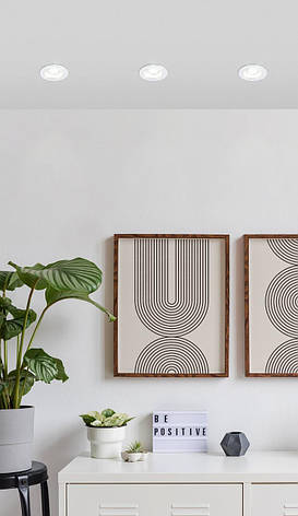 Точковий вбудований LED світильник 6Вт 2700К алюміній скло білий прозорий 8.8х5.2 см, фото 2