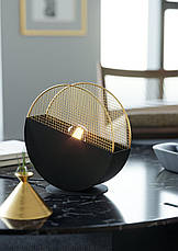 Настільна лампа металева чорна із золотом на 1 лампу Е27 28.5х28х9 см, фото 2
